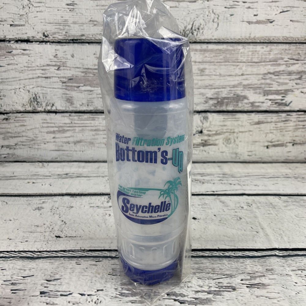 NEW Seychelle Bottoms Up Water Filtration System Bottle‎ NOS Rescue Survival USA